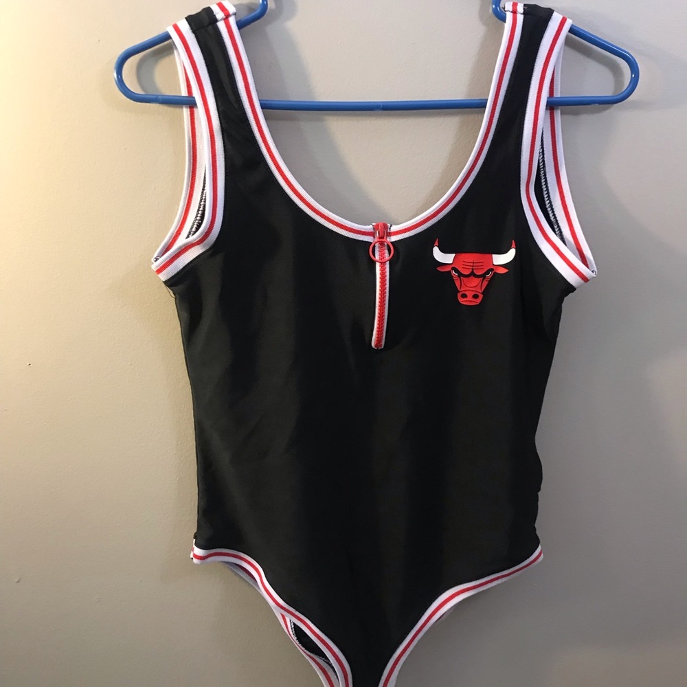 NBA Bulls Body Suit - Swim suit material - Swoop front and back - real zipper